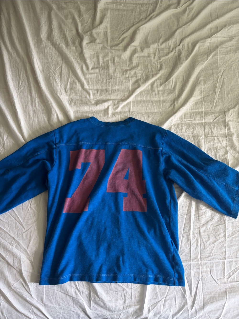 Pilcro Blue Long-Sleeve Jersey with Maroon '74 Graphic